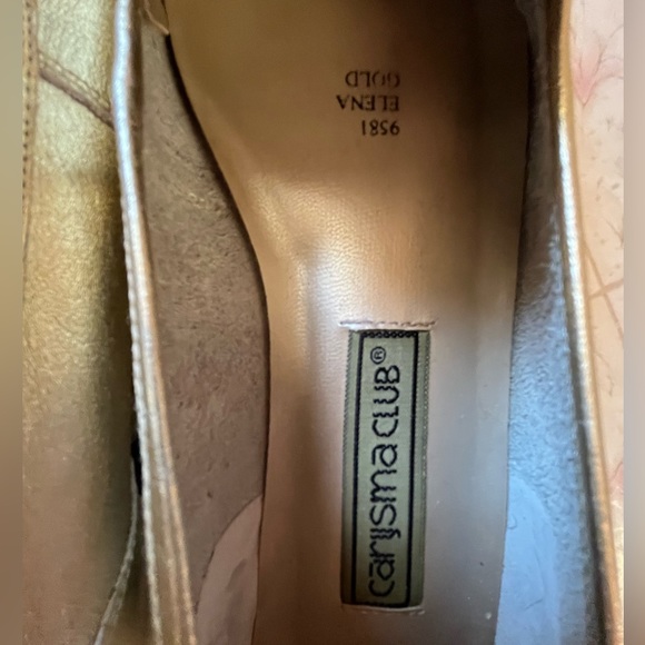 COPY - Elana Gold 9581 Metallic Gold Studded Leather Flats - size 7.5 - Picture 2 of 9